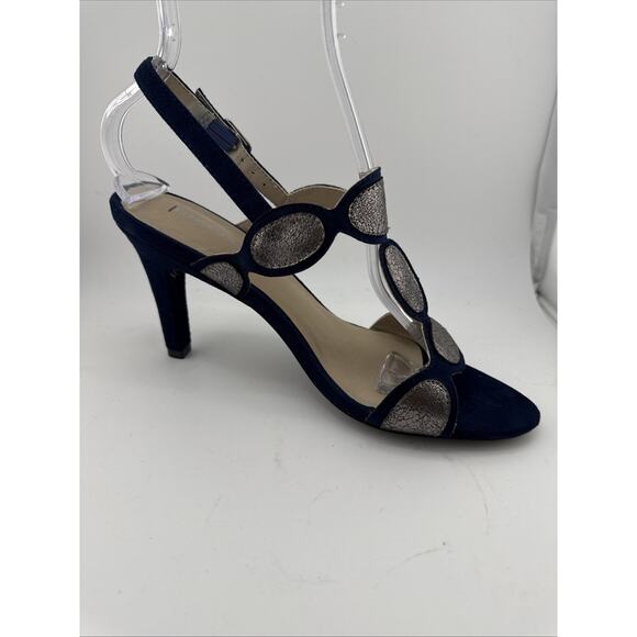 Rialto Womens Rheta High Heels Navy & Gold 8.5 M NWB - Picture 4 of 12